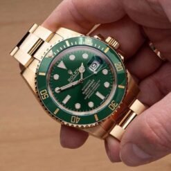 ROLEX SUBMERINE AAA FULL GOLD CHAIN  GREEN DIAL PREMIUM QUALITY WATCH